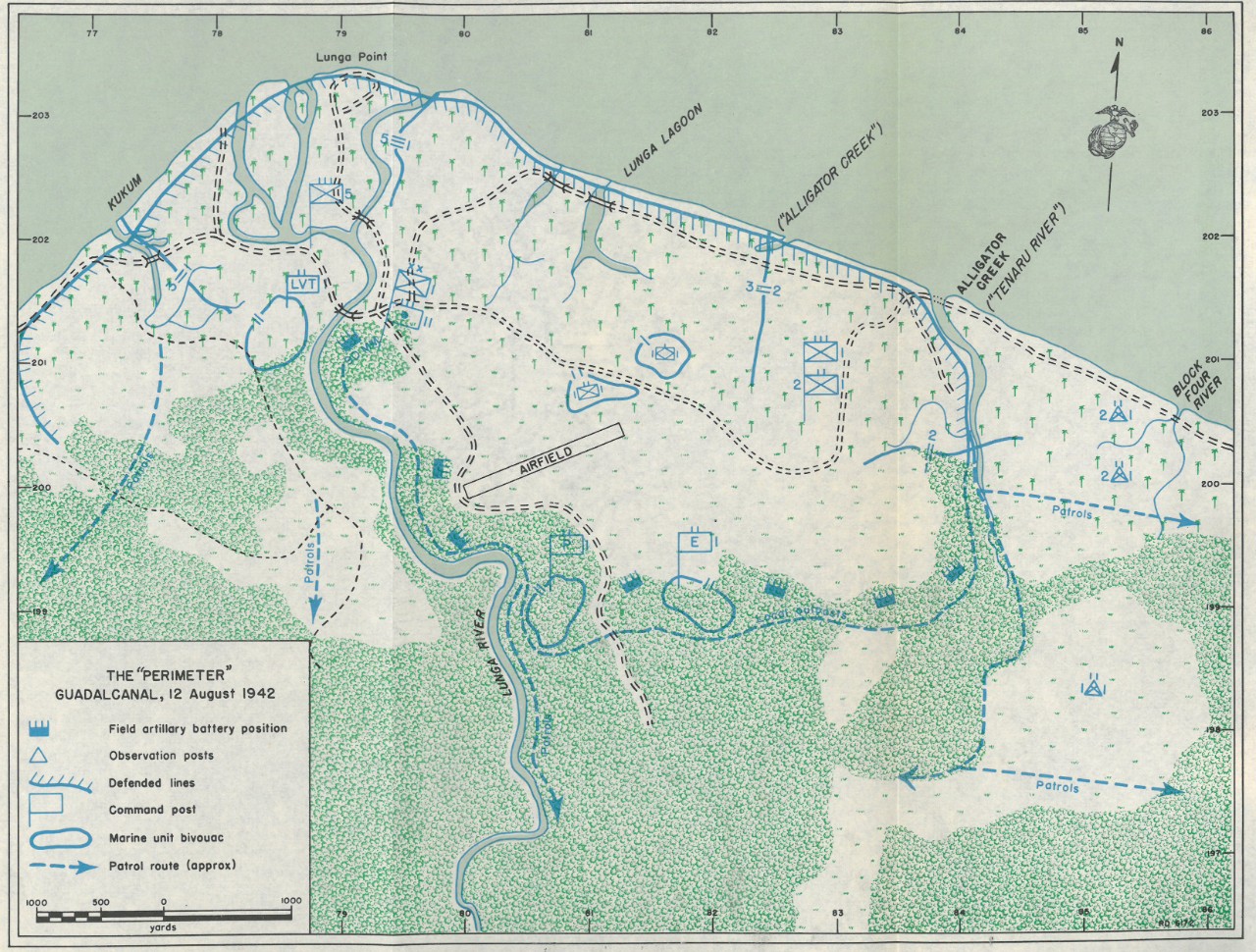Map 6: The "Perimeter" - Guadalcanal, 12 August 1942 