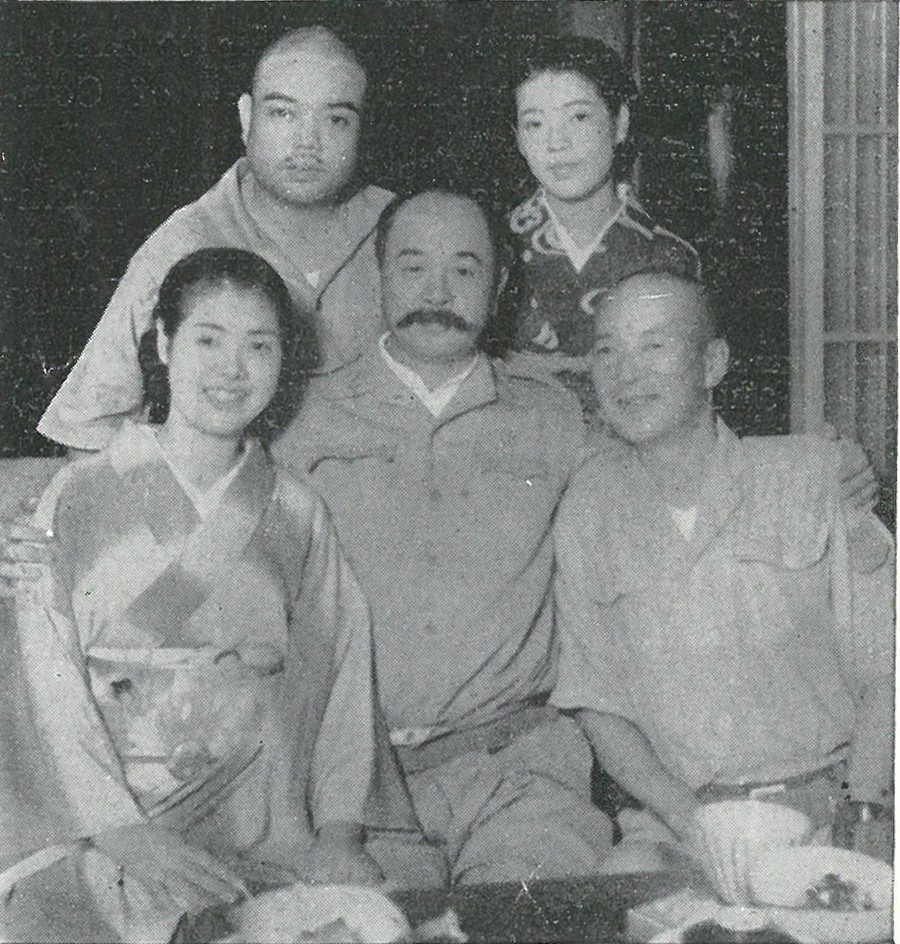 LUCKIER AT HOME THAN AT EDSON'S RIDGE, MajGen Kawaguchi and friends pose here in a moment of relaxation on an earlier and happier day. 