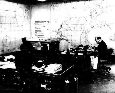 Photo: Merchant Ship Plot Room, North Atlantic (FX-3711), April 1945.