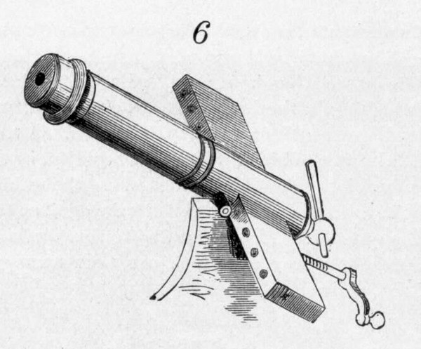 Figure 6, page 20. A small Swiss copper cannon adapted for firing ten successive charges.