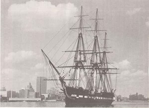 USS Constitution, 'Old Ironsides,' in Boston Harbor.
