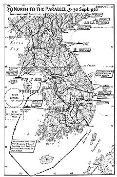 Map 13. North to the Parallel, 5–30 September 1950.