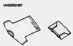 Drawing of how to fold an undershirt