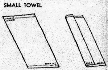 Drawing of how to fold a small towel