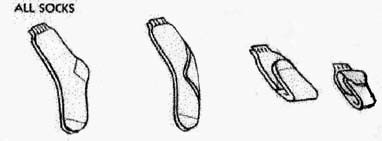 Drawing of how to fold a pair of socks