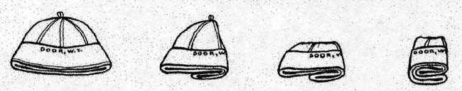 Drawing of how to fold a white hat