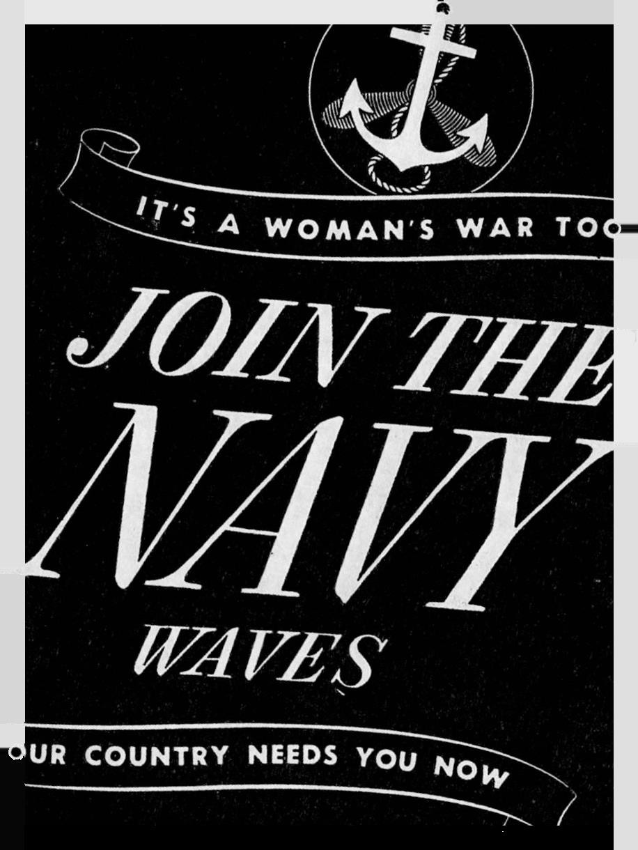 back cover - Its a woman's war too join the Navy WAVES your country needs you now