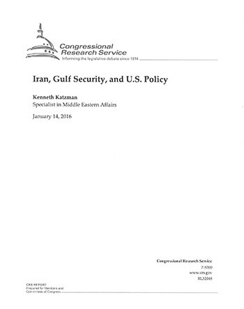 Iran, Gulf Security, and U.S. Policy cover image.