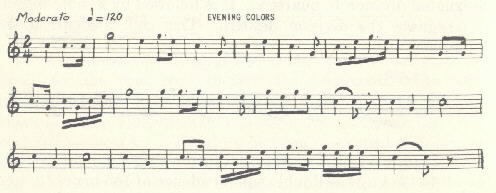 Image of musical score for Evening colors.