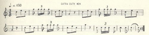 Image of musical score for Extra duty men.