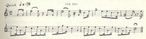 Image of musical score for Fire call.