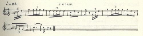 Image of musical score for First call.