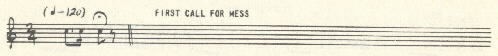 Image of musical score for First call for mess.