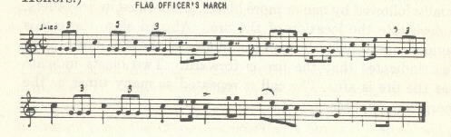 Image of musical score for Flag officer's march.