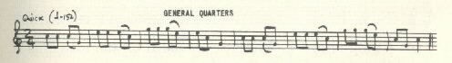 Image of musical score for General quarters.