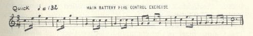 Image of musical score for Main battery fire control exercise.