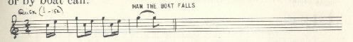 Image of musical score for Man the boat falls.