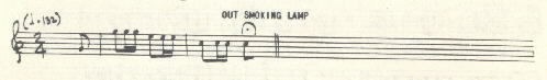 Image of musical score for Out smoking lamp.