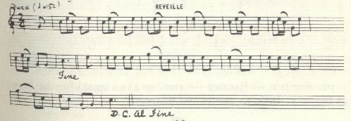 Image of musical score for Reveille.