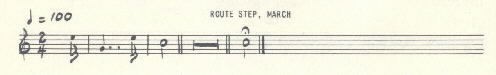 Image of musical score for Route step, march.