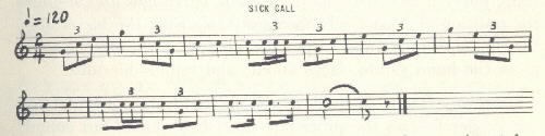 Image of musical score for Sick call.