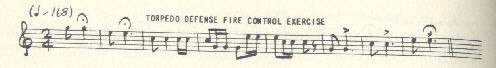 Image of musical score for Torpedo defense fire-control exercise.