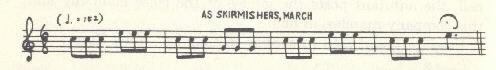 Image of musical score for As skirmishers, march.
