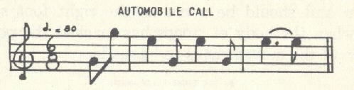Image of musical score for Automobile call.