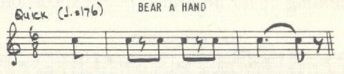 Image of musical score for Bear a hand.