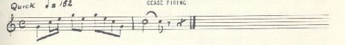 Image of musical score for Cease firing.