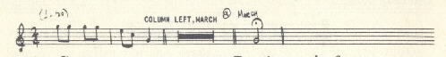 Image of musical score for Column left, march.