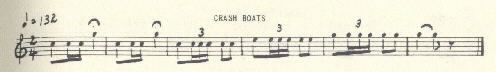 Image of musical score for Crash boats.