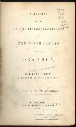 Image of title page - Narrative of the United States' Expedition to the River Jordan and the Dead Sea