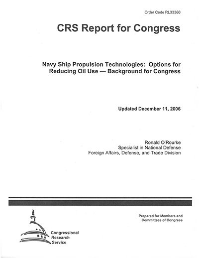 Navy Ship Propulsion Technologies cover image.