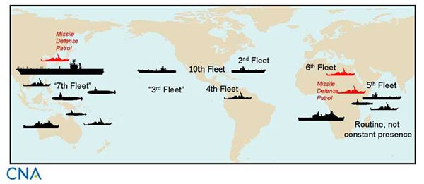 Map with US Fleets.