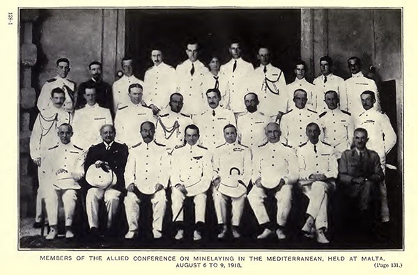 Members of the Allied Conference on minelaying in the Mediterranean, held at Malta, August 6 to 9, 1918. [Names not given.]