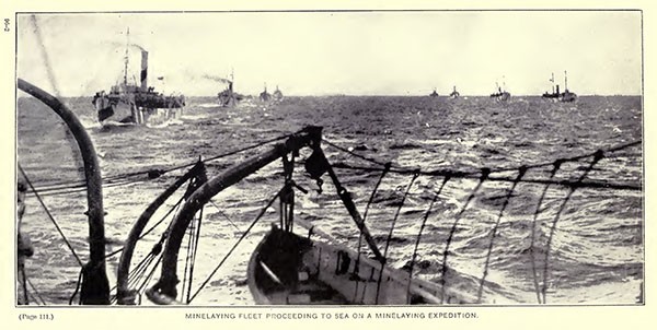 Minelaying Fleet proceeding to sea on a minelaying expedition.