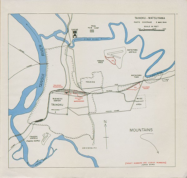 Map: Taihoku - Matsuyama, photo coverage 2 Mar. 1944.