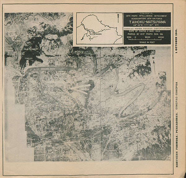 Map: 18th Photo Intelligence Attachment, Headquarters 14th Air Force, Taihoku - Matsuyama, Date of Photo 2 Mar. 1944.