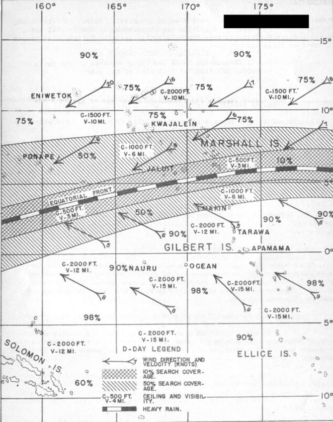 Chart of expected weather prepared by Commander Central Pacific Force.