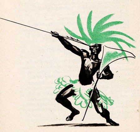 Melanesian warrior in traditional garb.