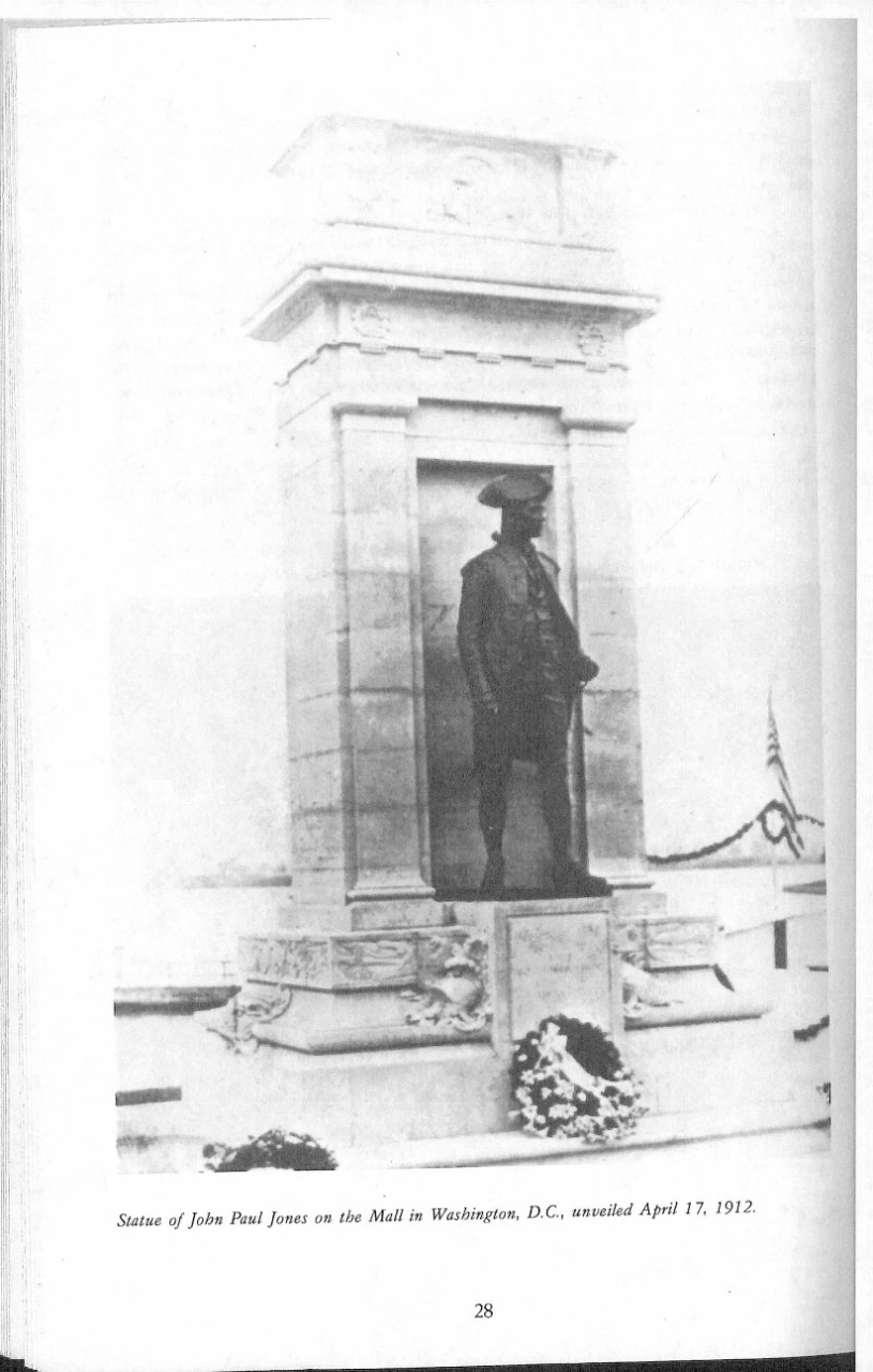 Statue of John Paul Jones on the Mall in Washington, DC, unveiled April 17, 1912