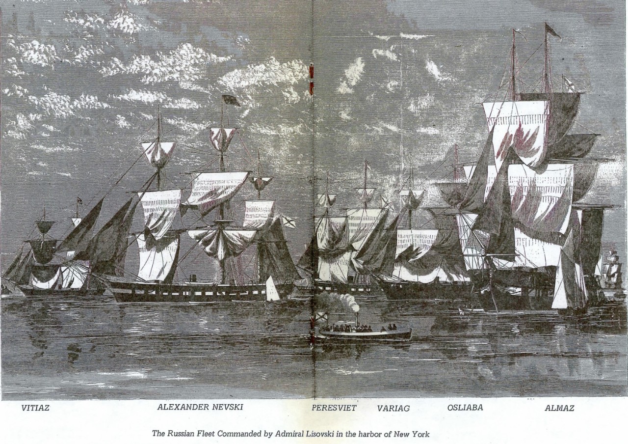 Russian Fleet Commanded by Admiral Lisovski in the harbor of New York