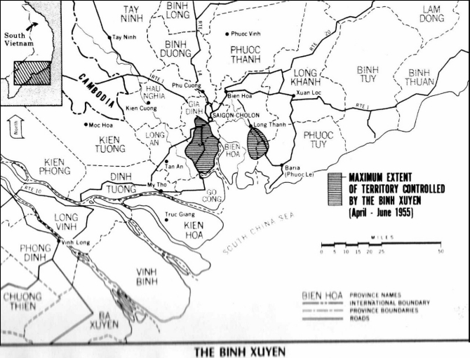 Map of The Binh Xuyen territories