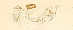 Image of a "Don't Do," slapping an Iragi on the back
