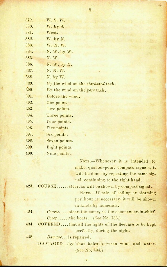 Confederate States Signal Book, page 5.