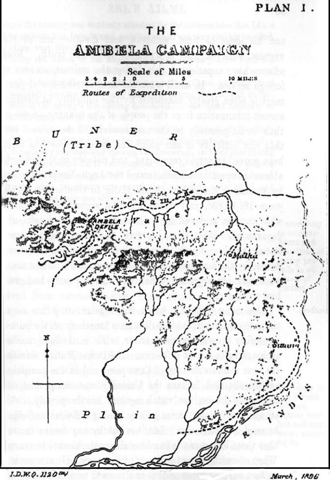 Image of map - The Ambela Campaign.