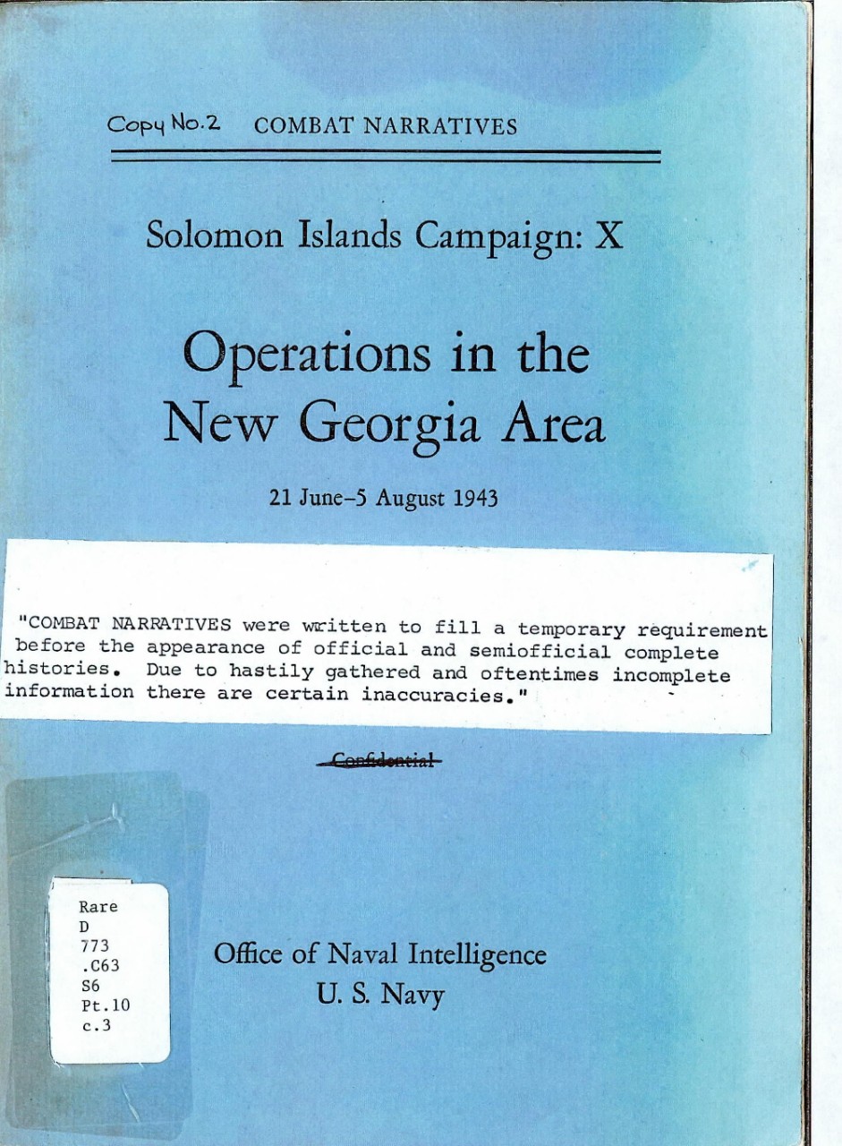 cover - Solomon Islands Campaign X Operations in the New Georgia Area