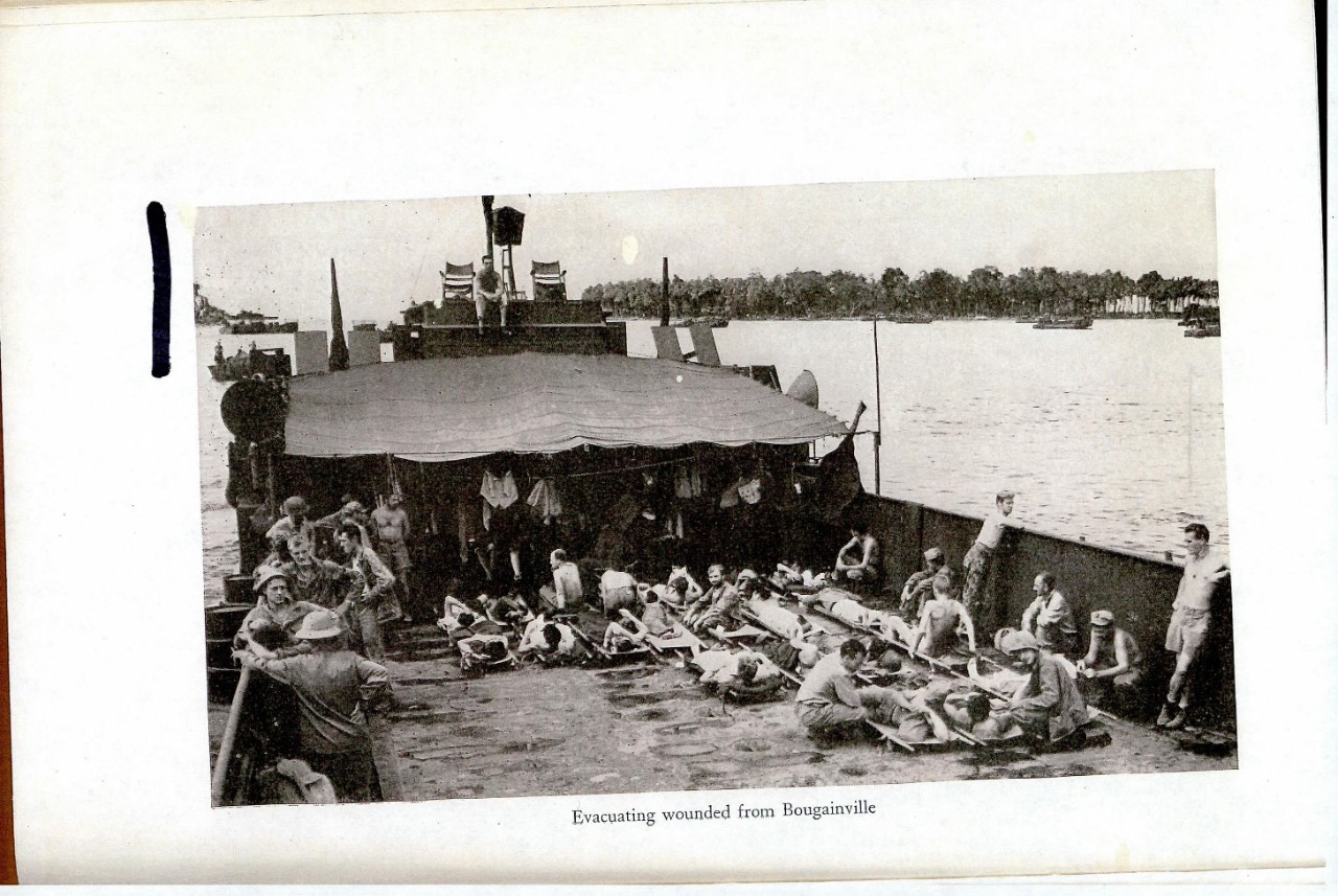 Evacuating wounded from Bougainville