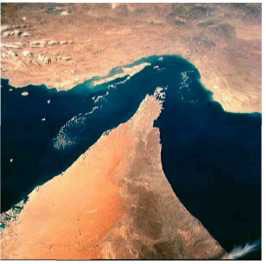 Figure 12. Aerial photograph of the Strait of Hormuz (courtesy of NASA) 